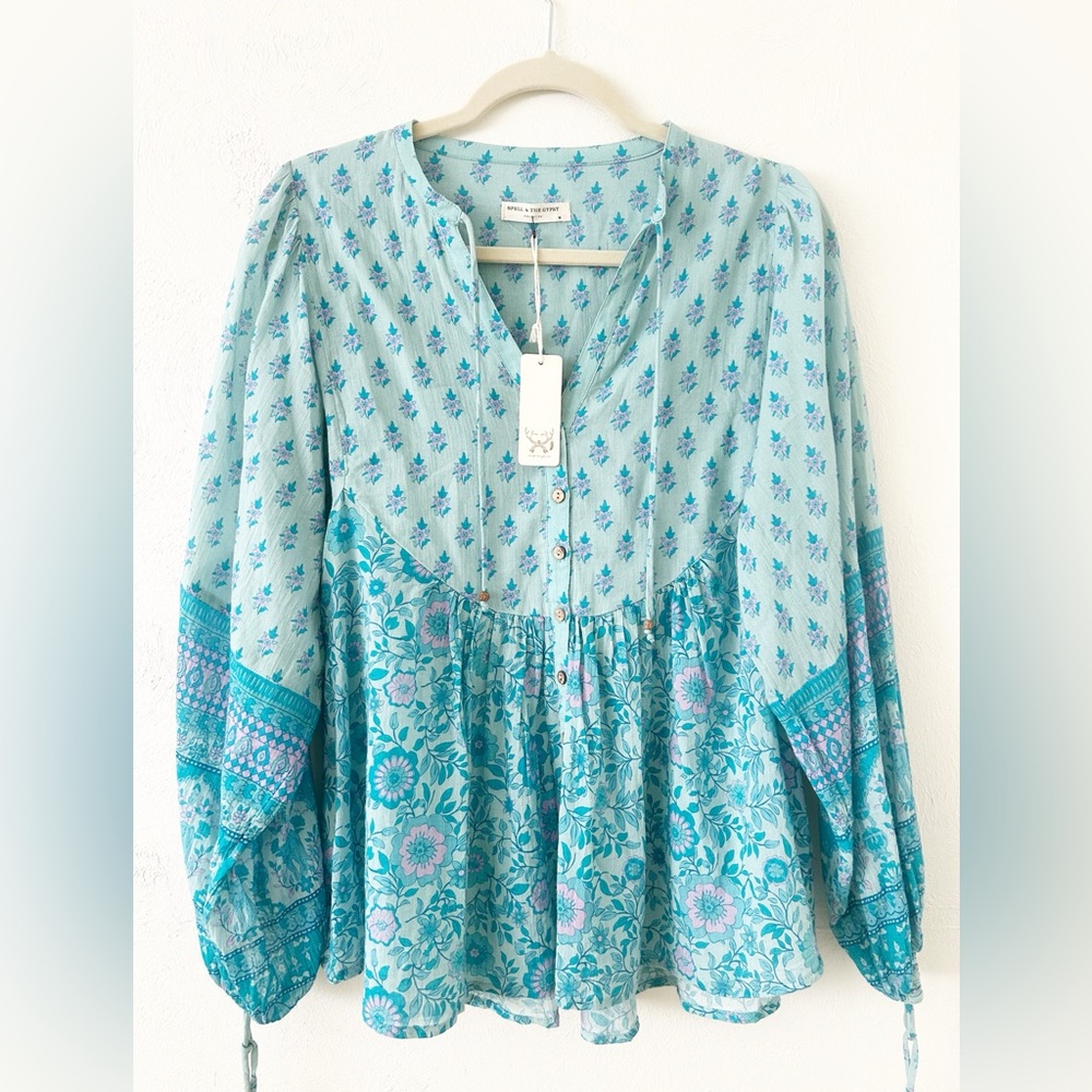 Spell & The Gypsy Teal and Lavender Boho Blouse